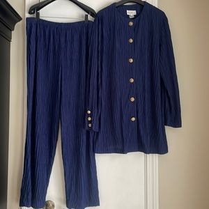 Vintage Ruth Norman for Neiman Marcus Navy 2 Piece Pant Set 1X